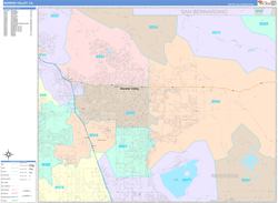 Moreno Valley Wall Map Color Cast Style 2024